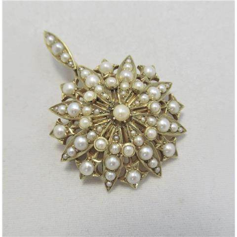 Antique Seed Pearl Pendant/Brooch