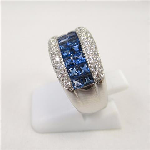 Blue Sapphire & Diamond Dress Ring
