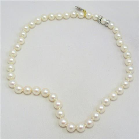 Diamond Set Pearl Necklace
