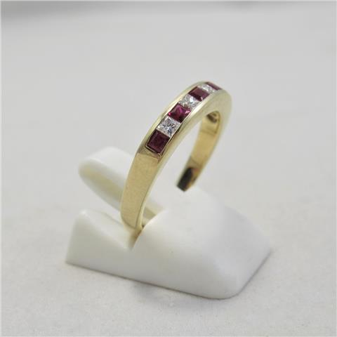 Ruby & Diamond Half Eternity Ring