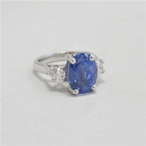 Sapphire & Diamond Trilogy Ring