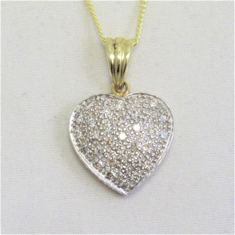Diamond Heart Pendant & Chain