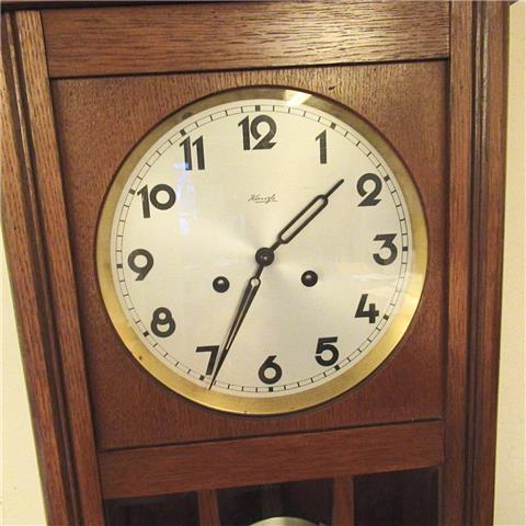 Vintage 1950s Oak Cased Kienzle 8 Day Striking Wall Clock
