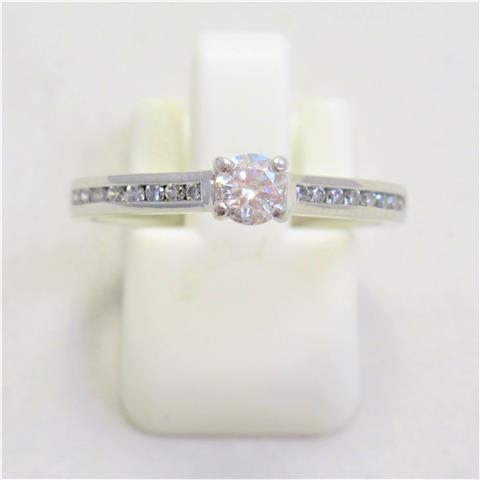 Diamond Solitaire With Diamond Shoulders Ring