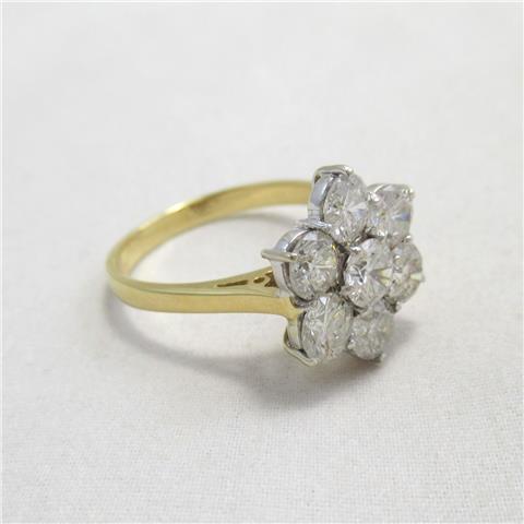 Diamond Floral Cluster Ring