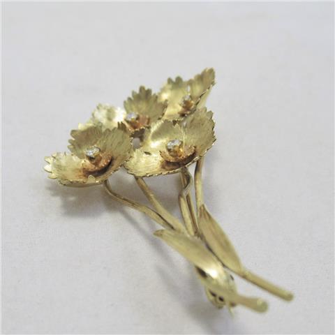 Diamond Floral Brooch