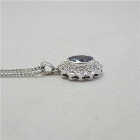 Sapphire & Dia Pendant & Chain