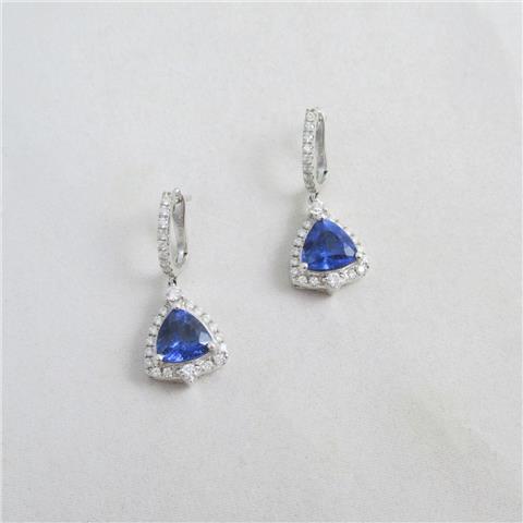 Tanzanite & Diamond Drop Earrings