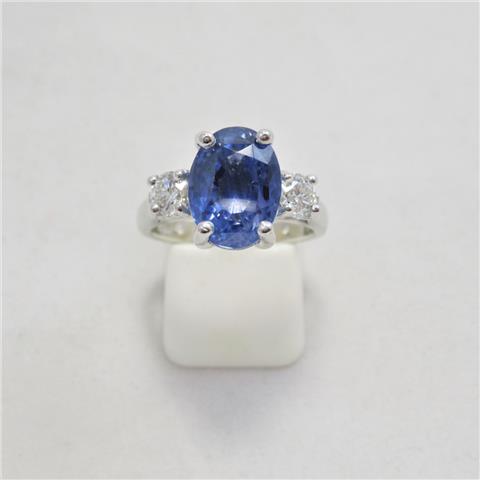 Sapphire & Diamond Trilogy Ring