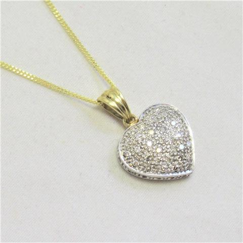 Diamond Heart Pendant & Chain