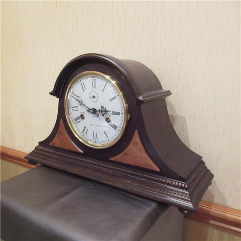 Hardwood 8 Day Napoleon's Hat Mantel Clock of Far Eastern Manufacture
