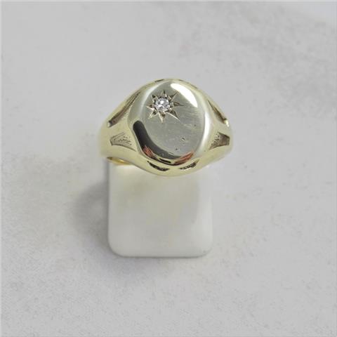 Diamond-Set Signet Ring