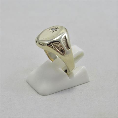 Diamond-Set Signet Ring