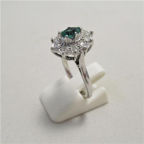 Emerald & Diamond Cluster Ring
