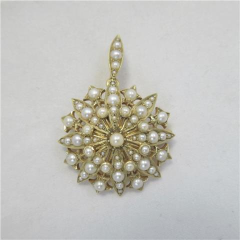 Antique Seed Pearl Pendant/Brooch