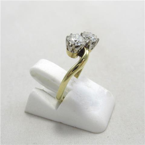 Diamond Two-Stone Crossover Ring