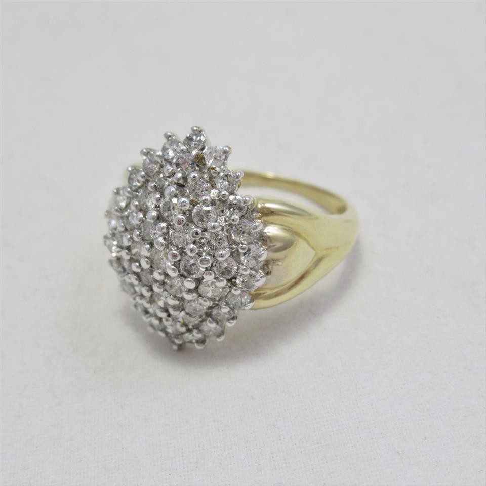 Diamond Cluster Boat Ring